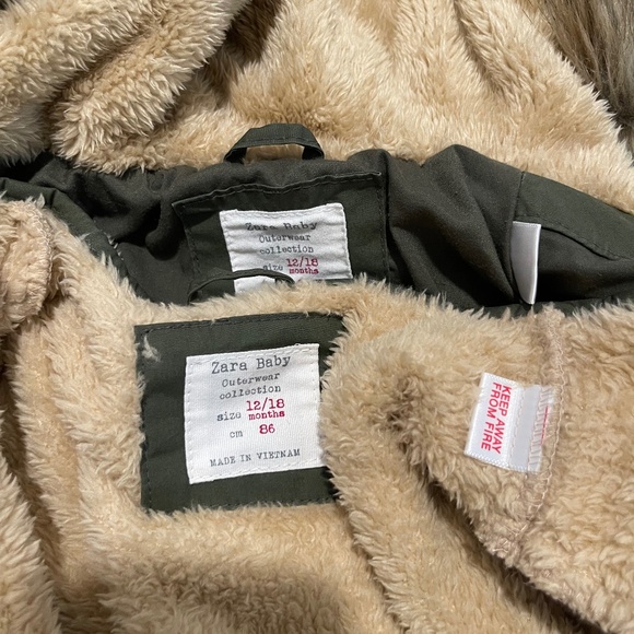 Zara Green Faux-Fur Lined Jacket – Warm Winter Essential (Kids) - Picture 4 of 6